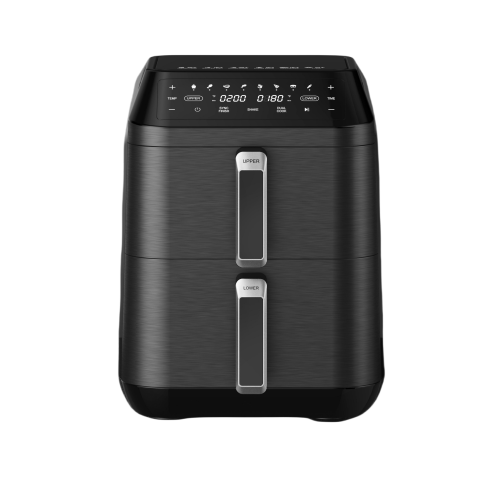 Smart Dual-Basket Air Fryer with Touch Screen and Overheat Protection